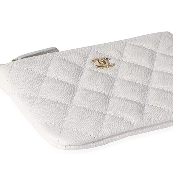 Chanel White Quilted Caviar Mini O Case - Picture 4 of 6
